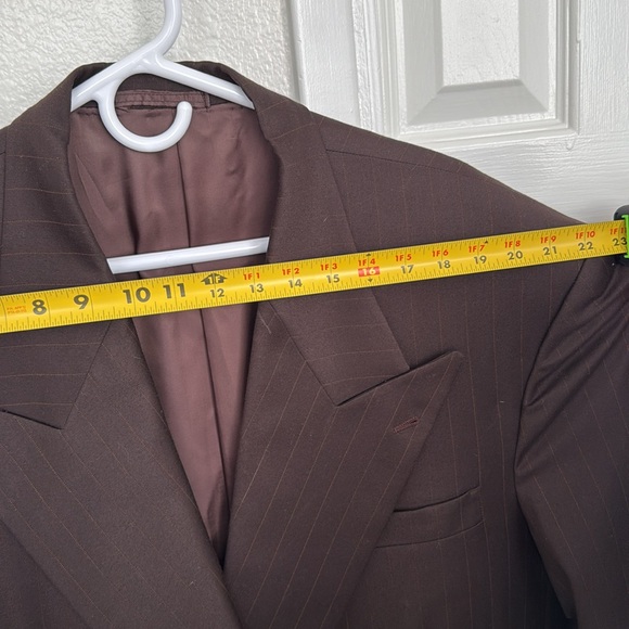 Ermenegildo Zegna brown pinstriped double breasted suit jacket amazing condition - Picture 11 of 13